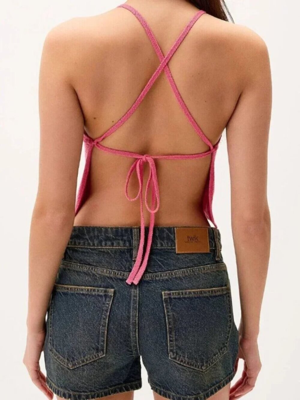 NWT Lace-up back knit cami 100% cotton - Picture 2 of 3